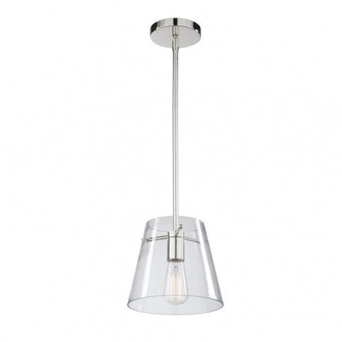 Chrome with Clear Conical Glass Shade Pendant - LV LIGHTING