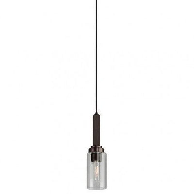 Pine Wood with Clear Cylindrical Glass Shade Pendant - LV LIGHTING