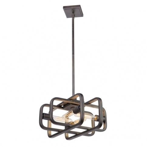 Oil Rubbed Bronze with Gold Leaf Frame Pendant - LV LIGHTING