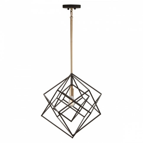Steel with Symmetrical Open Air Frame Pendant