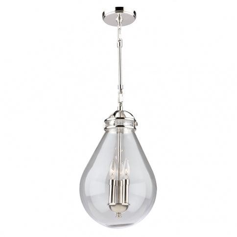 Polished Nickel with Clear Glass Shade Pendant - LV LIGHTING