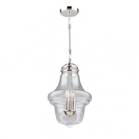 Polished Nickel with Clear Glass Shade Pendant - LV LIGHTING