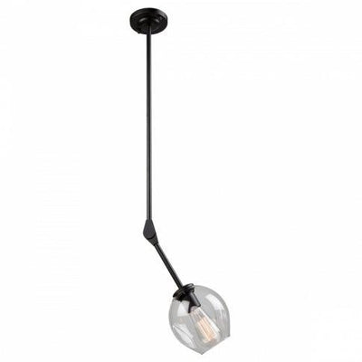 Steel Adjustable Arm with Clear Dimple Glass Shade Pendant - LV LIGHTING