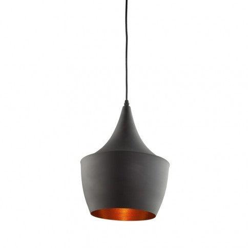 Matte Black with Copper Steel Shade Pendant - LV LIGHTING