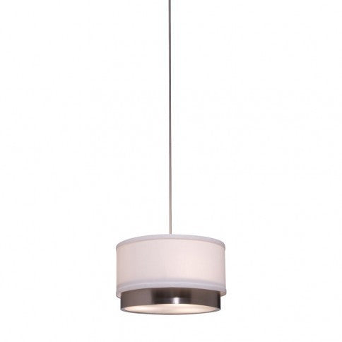 White Linen with Brushed Nickel Trim Shade Pendant