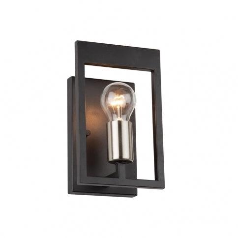 Brushed Nickel with Black Rectangular Frame Wall Sconce - LV LIGHTING