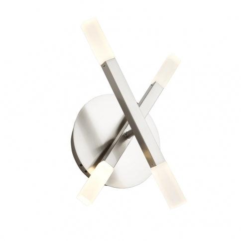LED Satin Nickel Adjustable Frame with Frosted Glass Shade Wall Sconce - LV LIGHTING