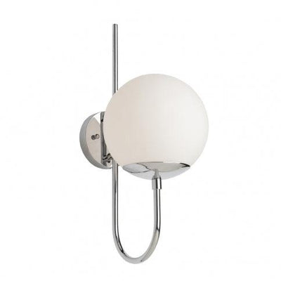 Steel Arch Arm with Opal White Glass Globe Wall Sconce - LV LIGHTING