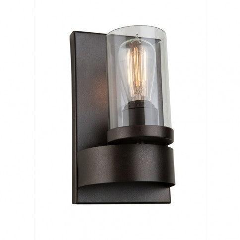 Oil Rubbed Bronze with Clear Cylindrical Glass Shade Wall Sconce - LV LIGHTING