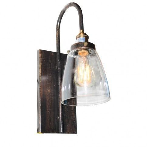 Bronze and Copper Arm with Clear Glass Shade Wall Sconce - LV LIGHTING