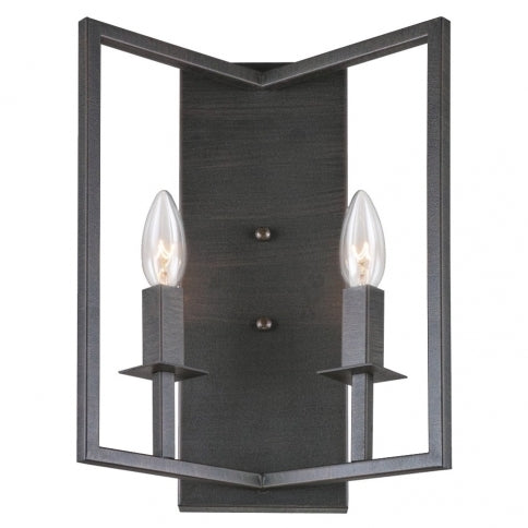 Steel Frame with 2 Light Wall Sconce