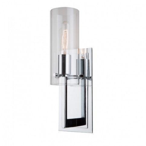 Chrome Frame with Clear Cylindrical Glass Shade Wall Sconce - LV LIGHTING
