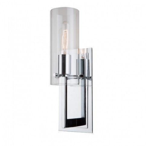 Chrome Frame with Clear Cylindrical Glass Shade Wall Sconce - LV LIGHTING