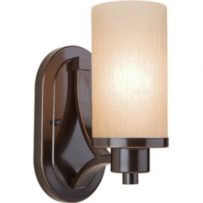 Steel Frame with Cylindrical Glass Shade Wall Sconce