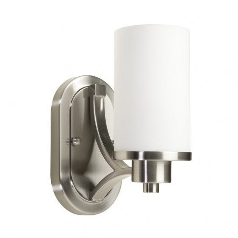 Steel Frame with Cylindrical Glass Shade Wall Sconce