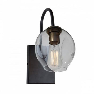 Steel Arch Arm with Clear Dimple Glass Shade Wall Sconce - LV LIGHTING