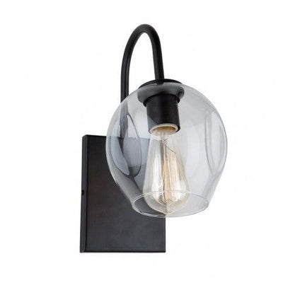 Steel Arch Arm with Clear Dimple Glass Shade Wall Sconce - LV LIGHTING