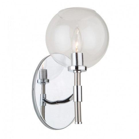 Steel Curve Arm and Frame with Clear Glass Shade Wall Sconce - LV LIGHTING