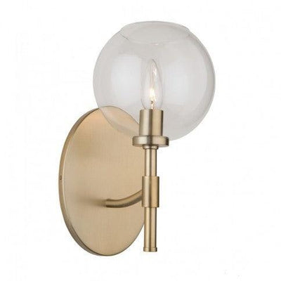 Steel Curve Arm and Frame with Clear Glass Shade Wall Sconce - LV LIGHTING