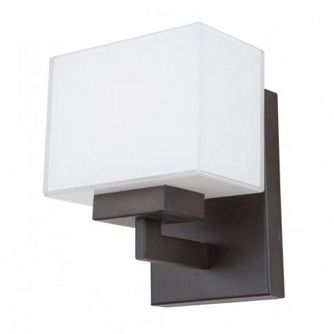 Oil Rubbed Bronze with White Rectangular Glass Shade Wall Sconce - LV LIGHTING