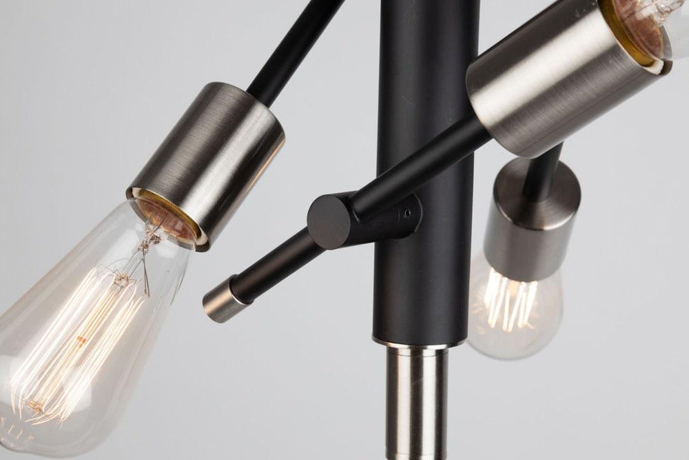 Black with Brushed Nickel Adjustable Arm Semi Flush Mount - LV LIGHTING