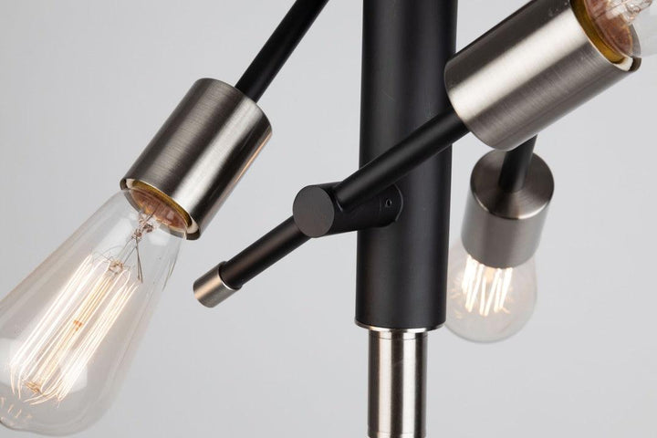 Black with Brushed Nickel Adjustable Arm Semi Flush Mount - LV LIGHTING