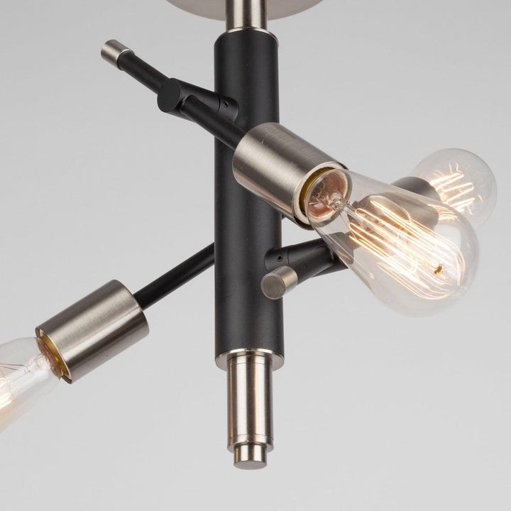Black with Brushed Nickel Adjustable Arm Semi Flush Mount - LV LIGHTING