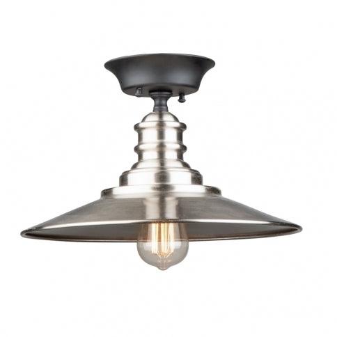 Black with Brushed Nickel Shade Semi Flush Mount - LV LIGHTING