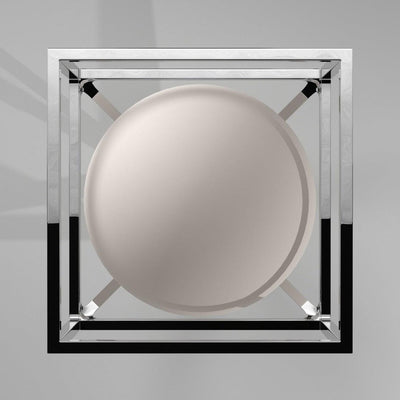 Chrome Open Air Frame with Opal Glass Globe Shade Semi Flush Mount - LV LIGHTING