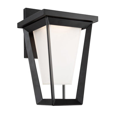 LED Matte Black Open Air Frame with Frosted White Diffuser Outdoor Wall Sconce - LV LIGHTING