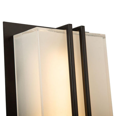 LED Black Rectangular Frame with Frosted White Diffuser Outdoor Wall Sconce - LV LIGHTING