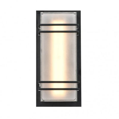 LED Black Rectangular Frame with Frosted White Diffuser Outdoor Wall Sconce - LV LIGHTING
