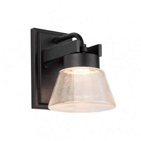 LED Black Frame with Clear Seedy Glass Shade Outdoor Wall Sconce - LV LIGHTING