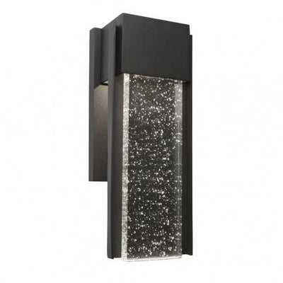 LED Black Frame with Clear Seedy Glass Diffuser Outdoor Wall Sconce - LV LIGHTING