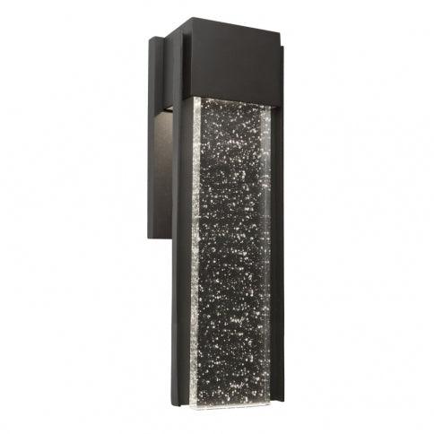 LED Black Frame with Clear Seedy Glass Diffuser Outdoor Wall Sconce - LV LIGHTING