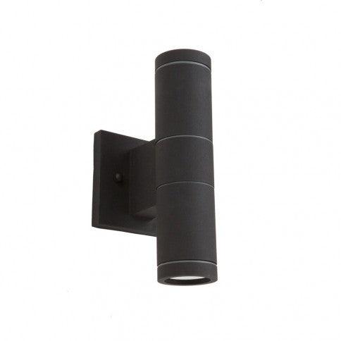 Black Cylindrical Frame Outdoor 2 Light Wall Sconce - LV LIGHTING
