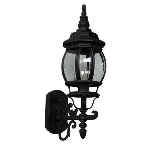 Black European Style Frame with Clear Glass Shade Outdoor Wall Sconce - LV LIGHTING
