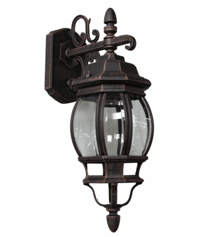 Rust European Style Frame with Clear Glass Shade Outdoor Wall Sconce - LV LIGHTING