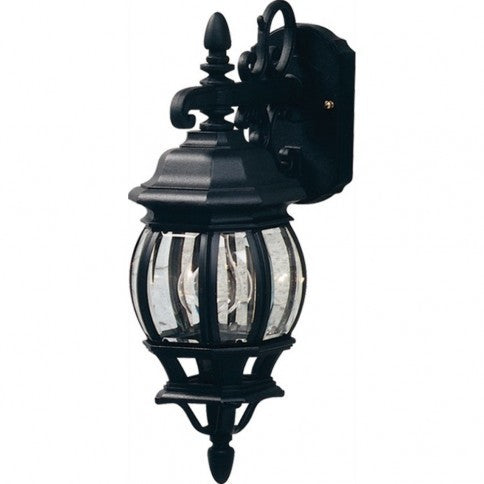 Steel European Style Frame with Clear Glass Shade Outdoor Wall Sconce