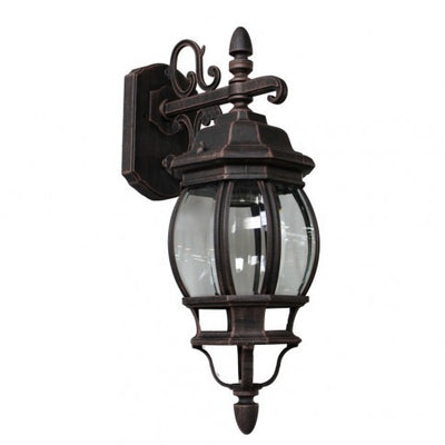 Steel European Style Frame with Clear Glass Shade Outdoor Wall Sconce