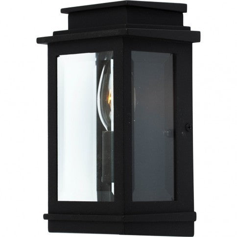 Steel Frame with Clear Glass Shade Outdoor Wall Sconce