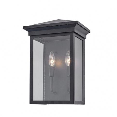 Black Rectangular Frame with Clear Glass Shade Outdoor Wall Sconce - LV LIGHTING