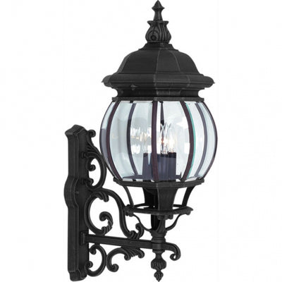 Steel European Style Frame with Clear Curve Glass Outdoor Wall Sconce