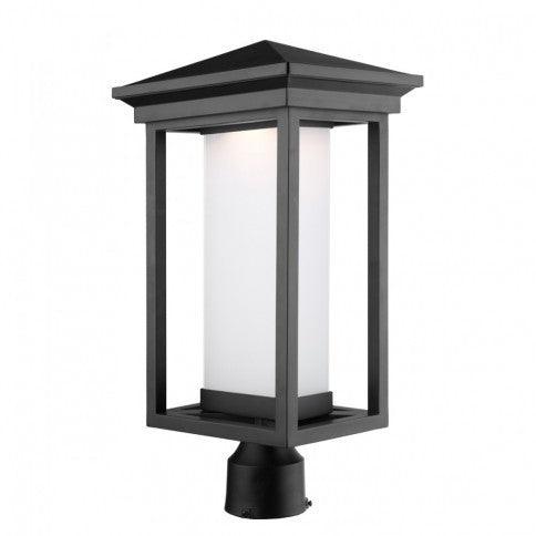 LED Black Open Air Frame with Frosted Diffuser Outdoor Post Light - LV LIGHTING