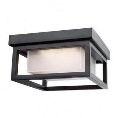 LED Black Open Air Frame with Frosted Diffuser Outdoor Flush Mount - LV LIGHTING