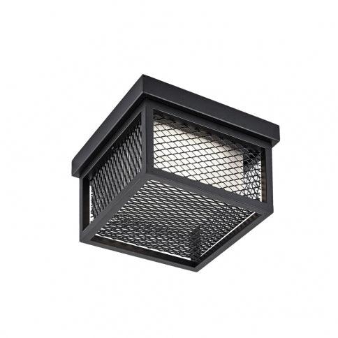 LED Black Mesh Frame with Frosted Diffuser Outdoor Flush Mount - LV LIGHTING