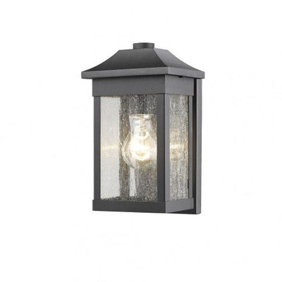 Steel Rectangular Frame with Clear Seedy Glass Shade Outdoor Wall Sconce