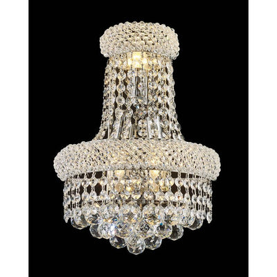 Steel Frame with Crystal Strand and Drop Wall Sconce