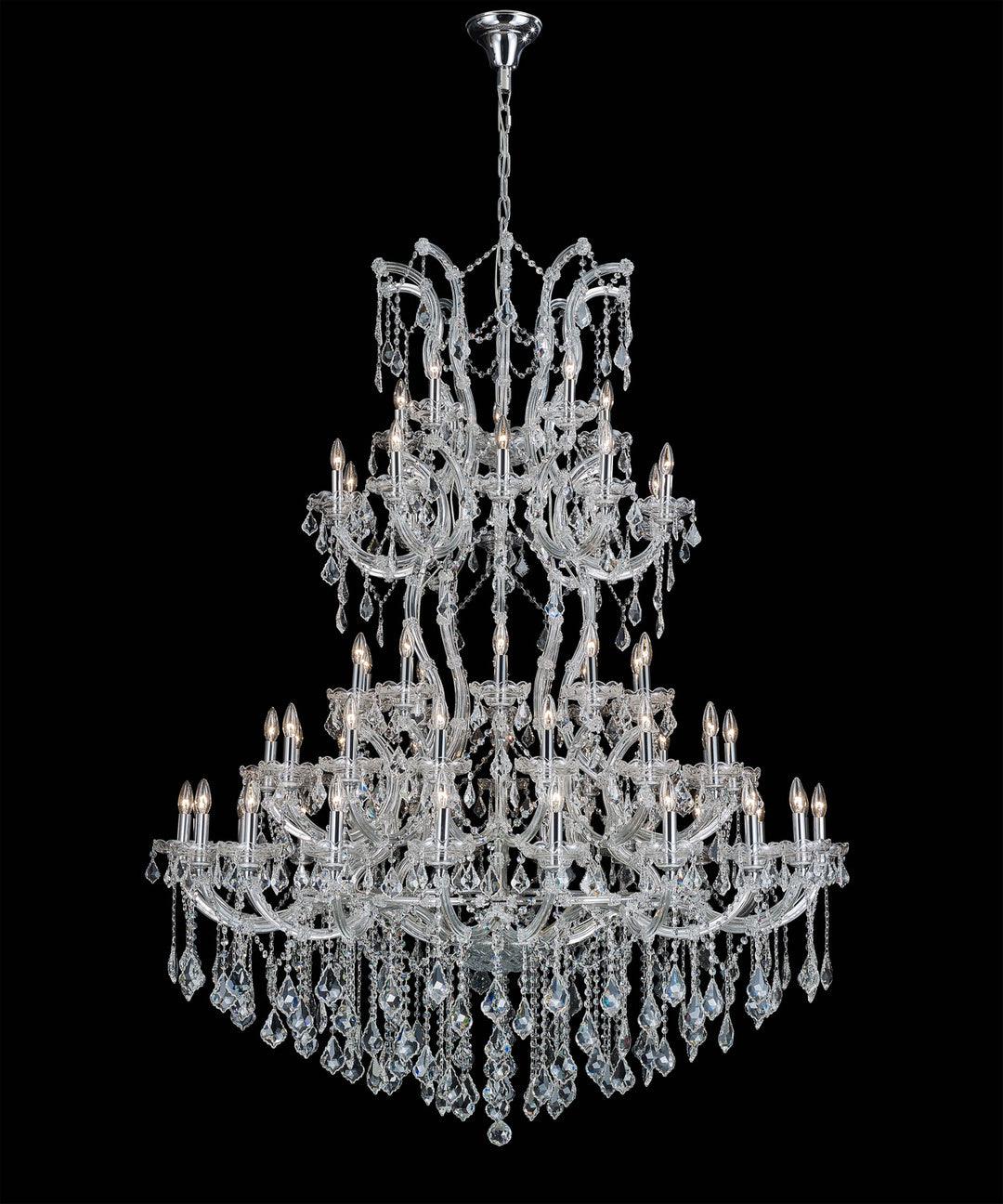 Chrome with Clear Crystal Drop and Strand Chandelier - LV LIGHTING