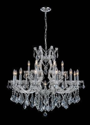 Chrome with Clear Crystal Drop and Strand Chandelier - LV LIGHTING